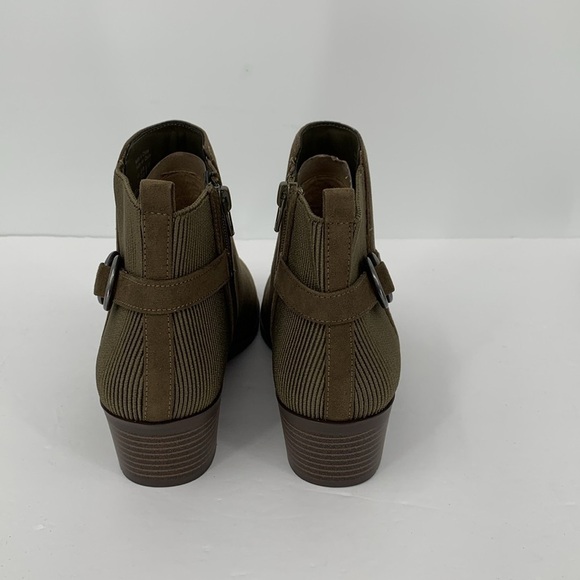 Market & Spruce Kaili ankle boots bootie shoe olive green heel stretch new 7 - Picture 3 of 7